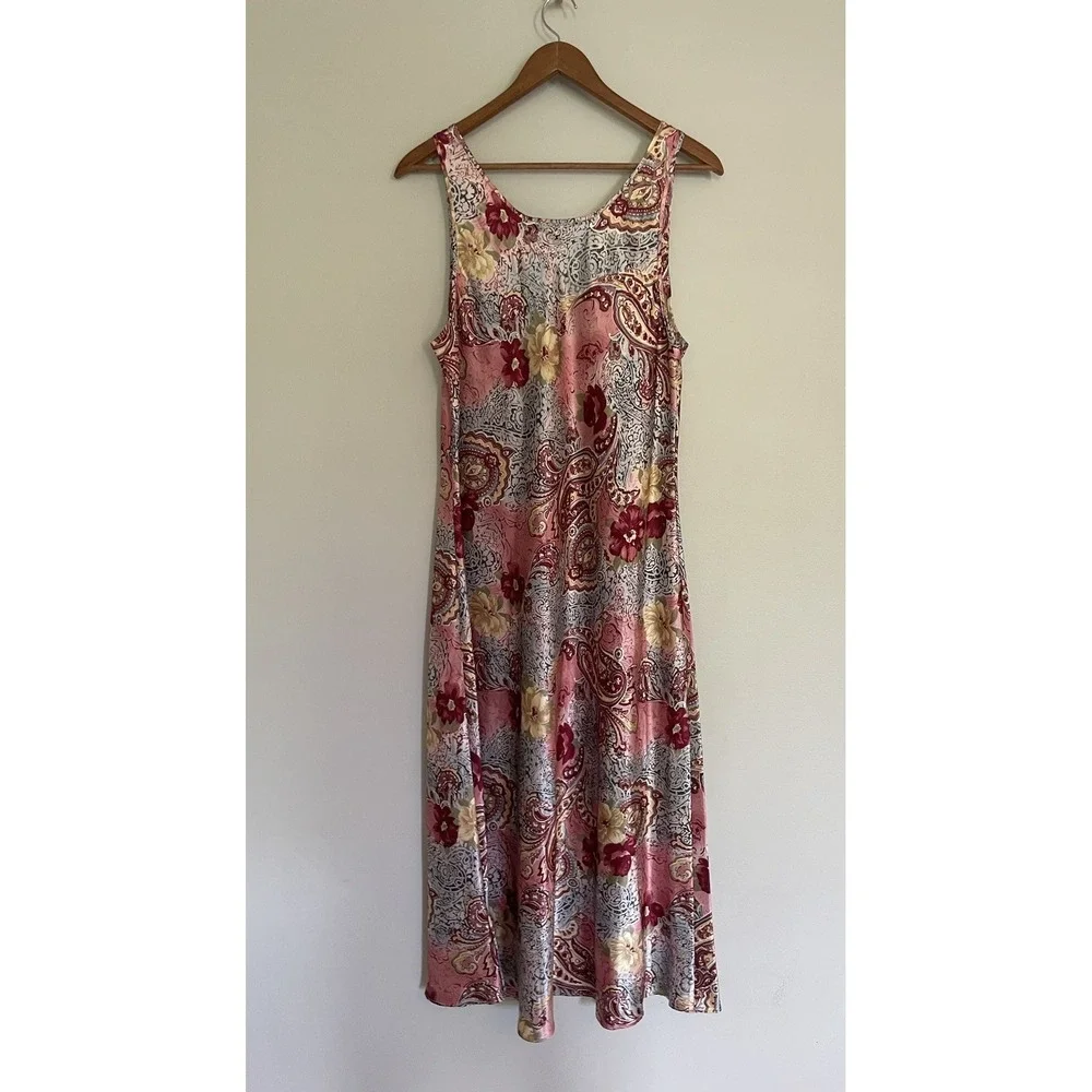 Delicates Satin Slip Nightgown‎ With Matching Robe. Medium. Pajama Set.